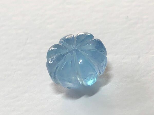 B48アクアマリン6.10ct メロンカービング1