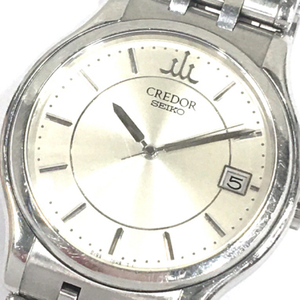 1円 セイコー 腕時計 クレドール CREDOR 8J86-7A00 ラウンド デイト クォーツ メンズ 純正 ベルト 稼働 SEIKO