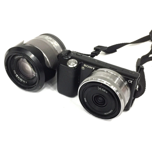 1円 SONY NEX-5 E 2.8/16 3.5-5.6/18-55 OSS ミラーレス一眼 カメラ レンズ ソニー C4346