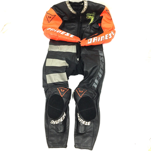 DAINESE 54サイズ レーシングスーツ ライディングスーツ 革ツナギ メンズ ブラック×オレンジ ダイネーゼ