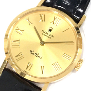1円 ロレックス チェリーニ 4109 裏蓋 尾錠 750 手巻き 腕時計 25.1g ボーイズ 稼働品 ゴールド文字盤 ROLEXの商品画像