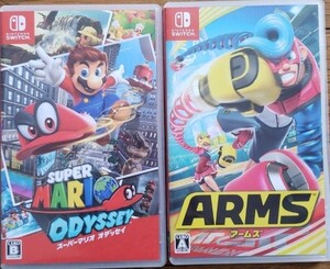 Switch スーパーマリオオデッセイ訳あり+ アームズ 動作確認済み 送料無料