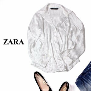 ☆☆ 美品 ザラ ベーシック コレクション ZARA BASIC COLLECTION ☆☆ 艶とろみ生地 さらさらブラウス S 春 夏 22B05の画像1