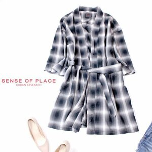 ☆☆ 美品 アーバンリサーチ SENSE OF PLACE ☆☆ ゆったり可愛い ノーボタン コットン 羽織り シャツカーディガン F 春 夏 22B05