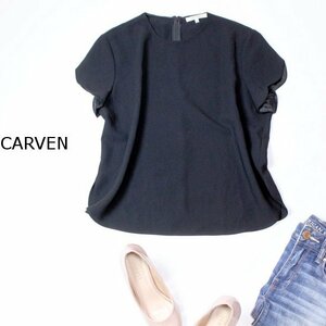 ☆☆ 美品 CARVEN カルヴェン ☆☆ 大人可愛い 薄手スーツ生地 カットソー 40号 L 春 夏 22D05