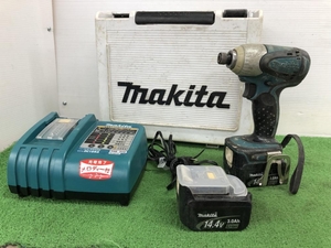 001♪おすすめ商品♪makita マキタ 14.4V充電式インパクトドライバー TD131D 軸ブレ有り BL1430×2 充電器付き