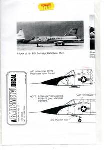 1/72　エキスパートチョイスデカール　Experts Choice　EC7201　Convair F-106A Delta Dart