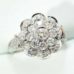  Damiani ring DAMIANI flower flower diamond K18WG approximately 15 number new goods finishing used 