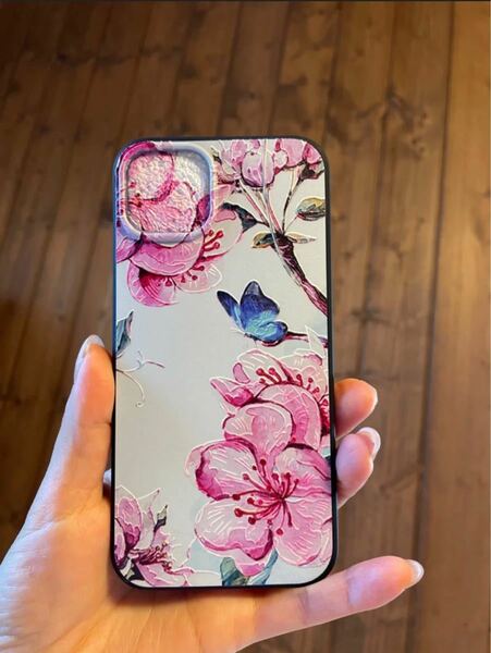 iPhone13用　3Dエンボス加工　お花のケース　カバー iPhoneケース スマホケース 携帯ケース