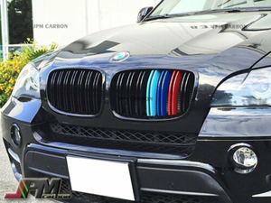艶有黒XMカラー M Style 2007-2013 BMW E70 E71 X5 X6 SUV フロントキドニーグリル