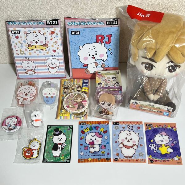 TinyTAN BTS BT21 RJ ジン 一番くじ ぬいぐるみ アクリルフォトスタンド マグネット 缶バッジ