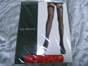 レッグアベニュー LEG AVENUE レディース レース付 二ーハイ レッド NO9023 新品