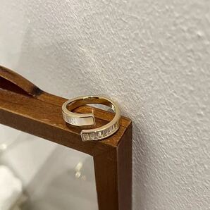 オープンリング 指輪 レディース シルバー925 ゴールド ホワイト 新品