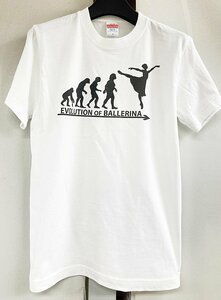 限定 進化 EVOLUTION Tシャツ 白地 Sサイズ バレリーナ バレエ 舞台 舞踊　(現)