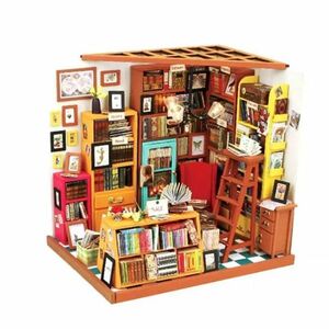 最安＃ドールハウス書店 1/12 ハンドメイド 木製 ミニチュアハウス DIY 教育 知育玩具 3D家具キット 誕生日 ギフト
