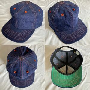 超美品 貴重 真紺 70's80's DENIM CAP デニムキャップ USA製 アメリカ製 INDIGO インディゴブルー WORK ワーク vintage ビンテージ 帽子