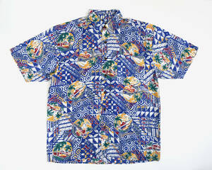 美品 1990s HAWAIIAN CONPANY Silk aloha shirts M オールド ハワイアンカンパニー シルクアロハシャツ 半袖
