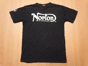 Norton ノートン★黒 ブラック Tシャツ L★古着 即決★d