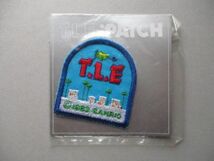 80s サンリオ『T.L.E』パッチ/飛行機Taking Life Easyヤシの木ファンシー刺繍ワッペン当時物アップリケ昭和レトロ グッズSANRIO S50_画像1