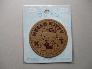 80s サンリオ ハローキティ ワッペン/HELLO KITTY パッチA裁縫OLDアップリケSANRIO入園ハンドメイド昭和レトロ S54