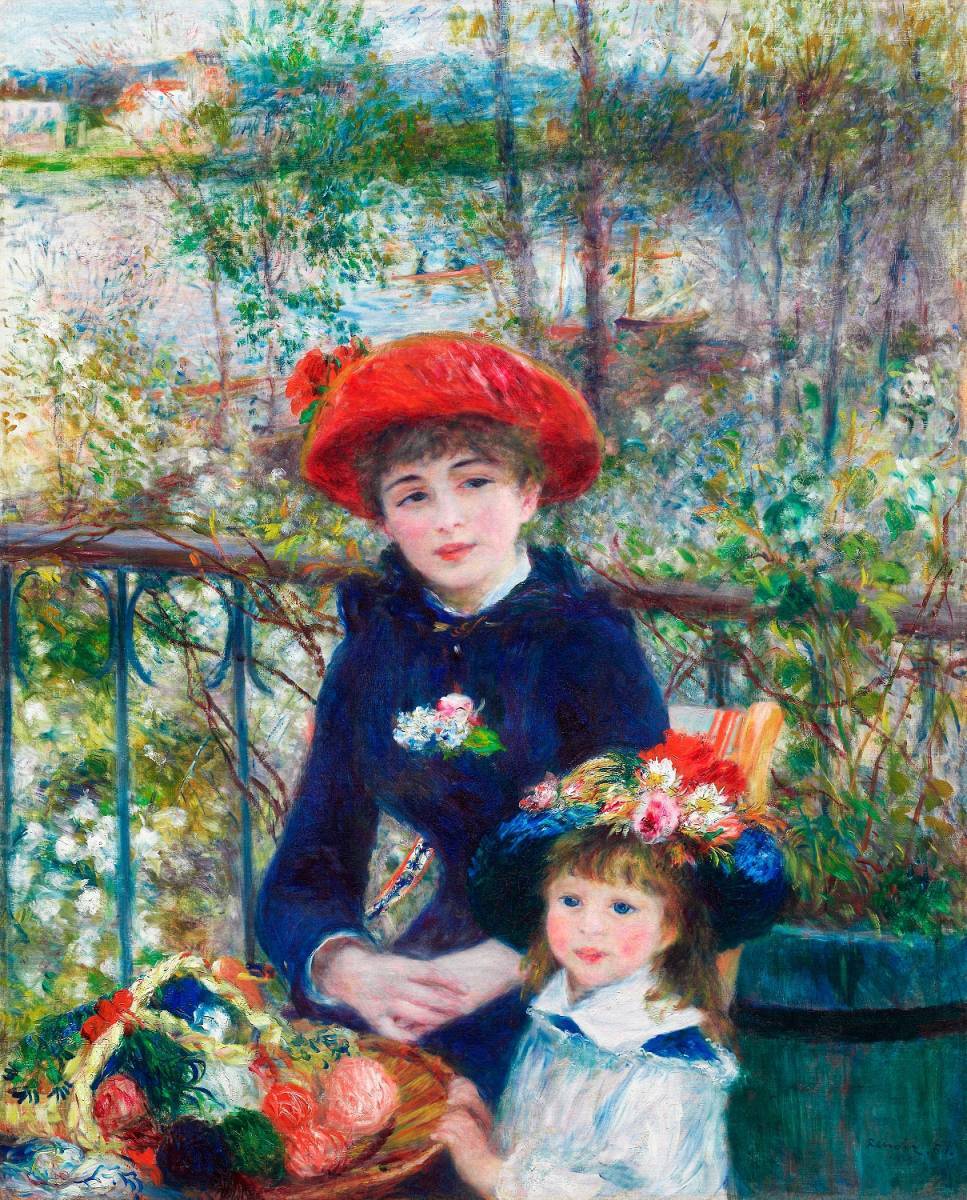Neue Renoir Two Sisters, spezielle Technik, hochwertiger Druck, gerahmt, Fotokatalysator-Verarbeitung, Sonderpreis: 1980 Yen (inkl. Versand). Jetzt kaufen, Kunstwerk, Malerei, Porträt