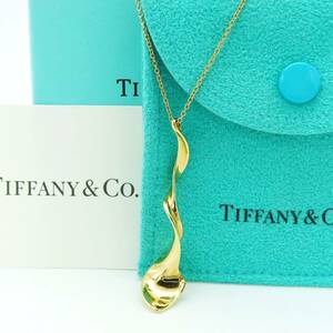 Чрезвычайно редкие товары Tiffany &amp; Co. Tiffany Spiral Yellow Gold Ожерелье 750 K18 Фрэнк Гари Орхид LL5