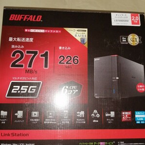 BUFFALO NAS[2ベイ] LinkStation 16TB LS720D1602 購入の納品書付 未使用(書き込みなし) 