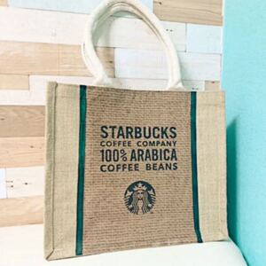 ジュートマイバッグ スタバ リメイク作品 韓国スタバ ジュートバッグ スターバックス STARBUCKS エコバッグ トートバッグ