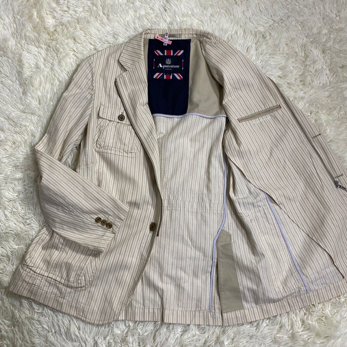 しています】 アクアスキュータム 麻ジャケットMA mQwbK-m54792418071