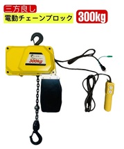 三方良し　電動チェーブロック300kg 揚程4m 電動ホイスト1速型　電気チェーンブロック 小型 電動チェーンホイスト電源100V　50/60Hz対応　_画像1