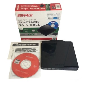 USED BUFFALO バッファロー ポータブル ブルーレイ ドライブ BRXL-PC６VU2-BKC ブラック USB DVD Blu-ray 外付け 取説 箱付 動作確認済