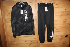 未使用ナイキNIKE メンズXL 裏起毛迷彩ジップパーカー&ジョガーパンツ トレーニングウエア上下セット