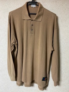 [ Paul Smith ] { Uni -k made of metal button : telephone * dog }[ design polo-shirt ] long sleeve T shirt tea color L size old clothes Paul Smith USED