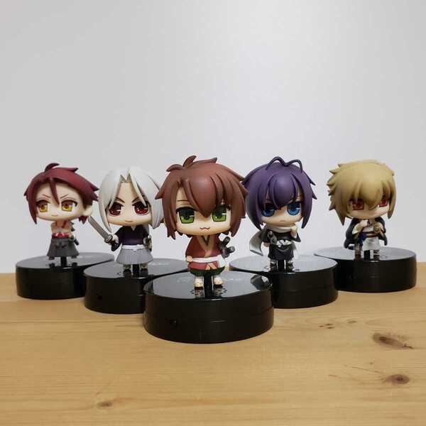 送料無料☆匿名配送☆薄桜鬼 フィギュア 5体セット すぴこっと ボイス 土方歳三 沖田総司 斎藤一 原田左之助 風間千景 新撰組 侍 羅刹