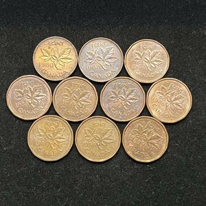 カナダ 1セント硬貨10枚セット(1980年～1989年) 　/海外古銭/外国コイン/Lot1