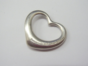 #46337【中古品】ティファニー TIFFANY エルサペレッティ オープンハート ビッグ ネックレストップのみ 幅約3cm シルバー925
