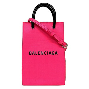  Balenciaga сумка на плечо phone держатель розовый черный покупка 593826 0AI2N прекрасный товар кожа 