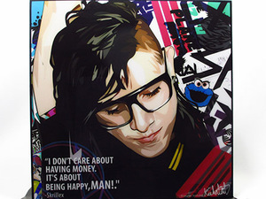 Art hand Auction [Nouveau n°279] Panneau Pop Art Skrillex, Ouvrages d'art, Peinture, Portraits