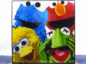 [ new goods No 258] pop art panel Sesame Street 