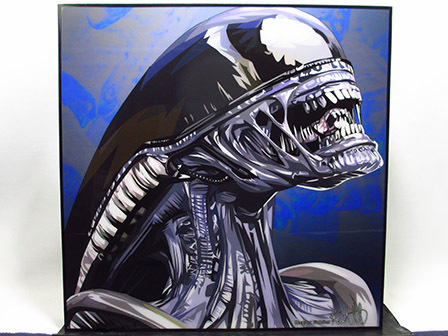 [Nouveau n° 121] Panneau Pop Art Film Alien, Ouvrages d'art, Peinture, Portraits