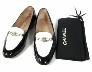 CHANEL シャネル　　バイカラー　　エナメル　　シューズ　　36 1/2