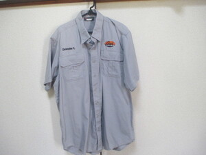 XL~ ■Geek Squad■半袖ワーク シャツ■グレー系■送198 USA古着