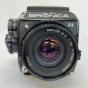 ZENZA BRONICA ゼンザブロニカ TL /EC-TL/ CB 360376/NIKKOR-H・C 1:2.8 f:75mm 774420/Nikon レンズ/ニコン