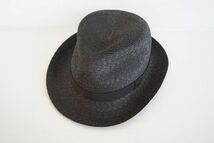 【即決】Hat. BLACK LABEL エイチエーティーブラックレーベル ハット 帽子 天然草 ブラック サイズ:58 Handmade in JAPAN 日本製【716072】_画像1