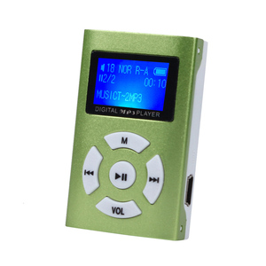 【中古品】【グリーン】長方形 液晶画面付き MP3 音楽 プレイヤー SDカード式