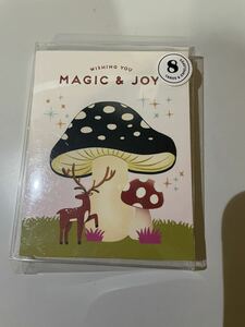 ♪きのこ　マッシュルーム　カード　見開き　封筒　セット　レターセット　新品未使用　NYで購入♪