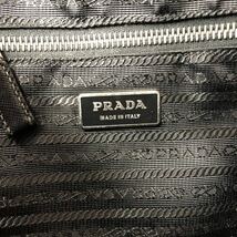 1円 【極美品 稀品】 正規 白タグ PRADA プラダ ハンドバッグ トートバッグ テスートナイロン 三角ロゴプレート ポコノ レザー レディース_画像9