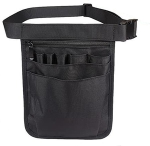 ナースポーチ 黒　ブラック 小物入れ 仕事用 作業袋 ウエストポーチ　腰袋 工具袋