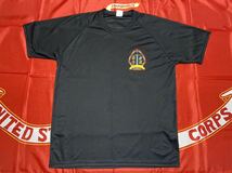 中古美品　made in USA USMC WARLORDS H&S 速乾Tシャツ　Lサイズ　ブラック_画像1