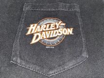 中古美品　made in USA HARLEY-DAVIDSON FT. LAUDERDALE,FLORIDA 胸ポケットコットンTシャツ　Lサイズ ブラック_画像2